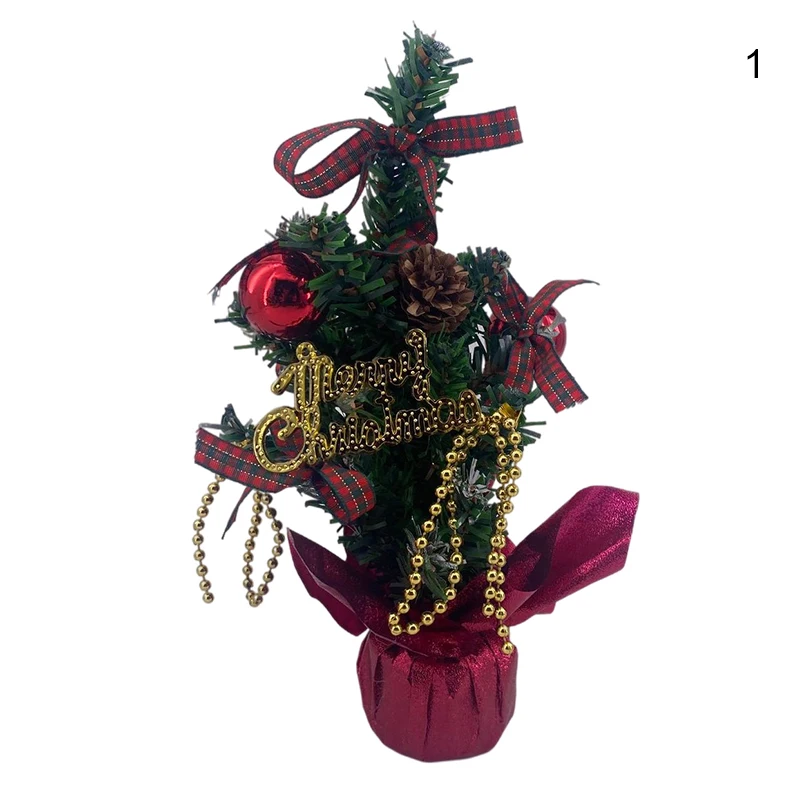 

Рождественская мини сосновая елка, креативный Рождественский реквизит, украшение, цветное настольное украшение для дома, гостиной, спальни...