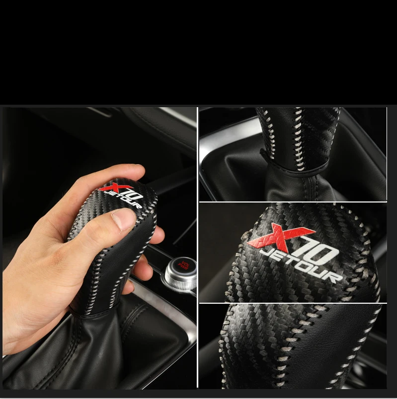 

Lsrtw2017 Fiber Leather Car Gear Shift Knob Cover for Chery Jetour X70 2018 2019 Interior Gear Lever Head Trims Accessories