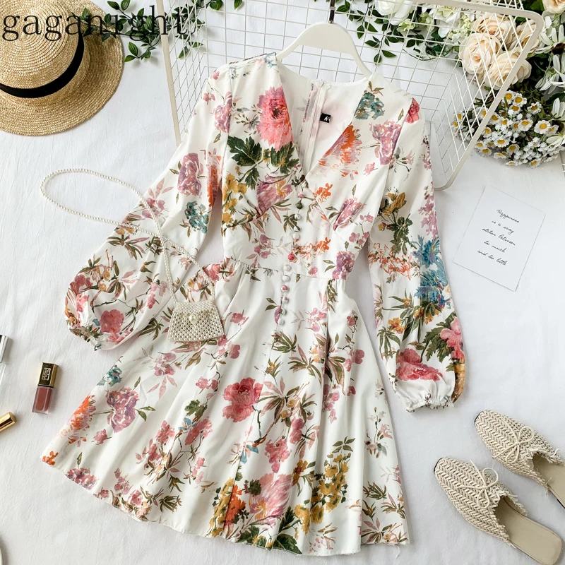 Женское короткое платье с цветочным принтом Gaganight богемные вечерние платья