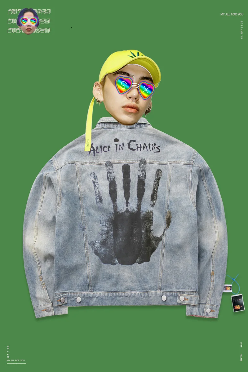 Свободное базовое пальто большого размера винтажное с принтом Алисы в цепочках