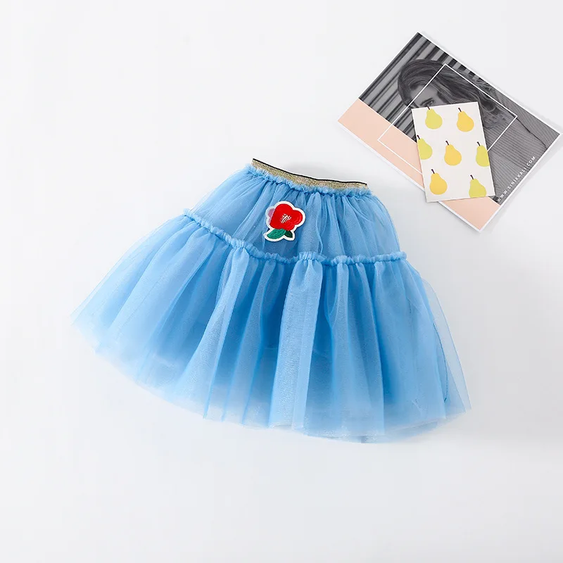 

2021 Spring New Products Girls Korean Lace Puff Sleeve Doll Shirt Mesh Half Skirt Two-piece Suit