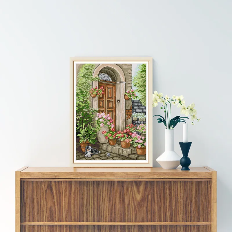 Joy Sunday The Spring In Garden Patterns Counted Needlework Printed on Canvas 11&amp14CT Landscape Cross-stitch Kits Embroidery | Дом и сад