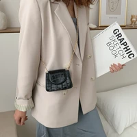 mini small square flap bag brand fashion new quality pu leather womens handbag crocodile pattern chain shoulder messenger bags