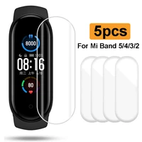 hydrogel soft screen protectors for xiaomi mi band 5 4 3 2 protective film smart watch wristband xiaomi miband cover accessories