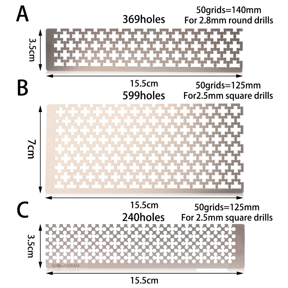 1 шт. 5D линейка для алмазной живописи квадратная круглая буровая Стразы сетчатая