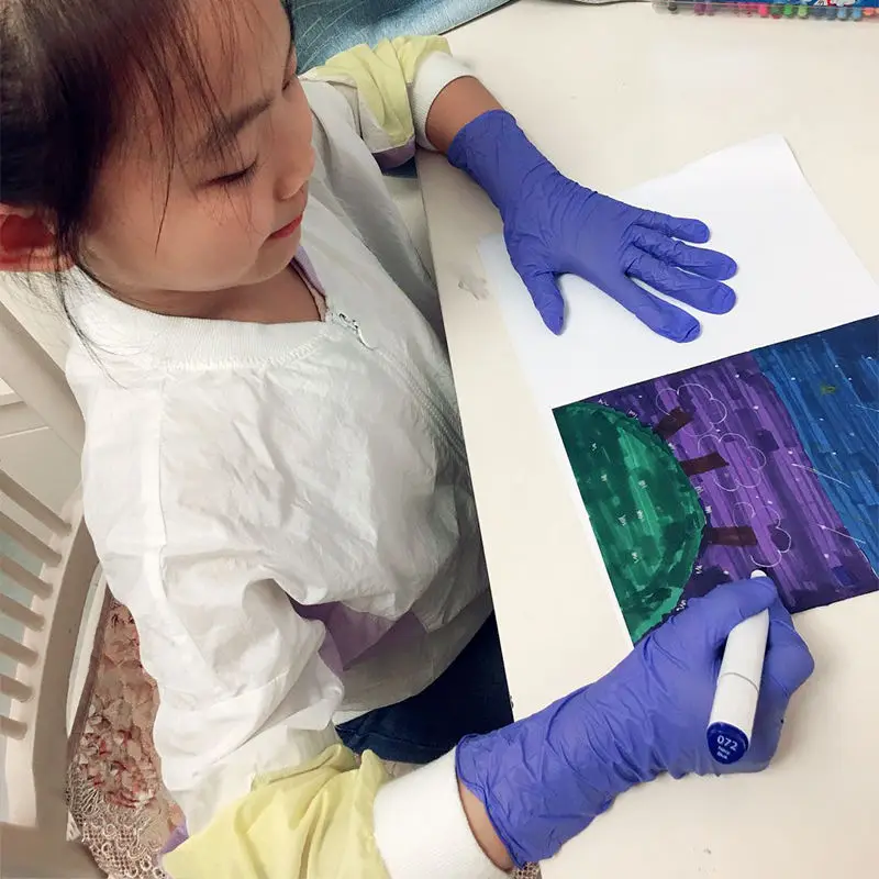 100 шт. латексные нитриловые одноразовые перчатки для детей пищевая кухня