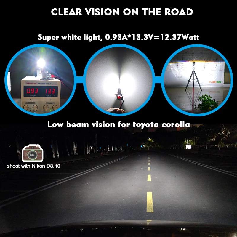 CNSUNNYLIGHT CANBUS светодиодный автомобильный H11/H8 9005 9006 лампы для фар без ошибок 2400Lm 24