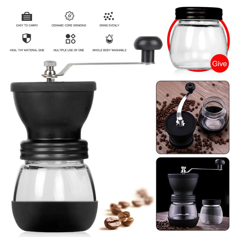 

Hand Espresso Mill Ceramic Burrs Stainless Steel Bearing Pepper Nuts Pills Spice Machine Kitchen Tool Manual Coffee Bean Grinder
