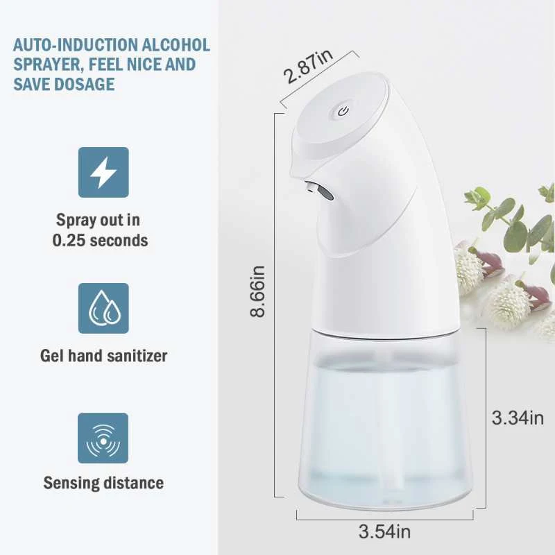 

450ml Touchless Foaming Soap Dispenser Automatic Induction Sprayer Infrared Intelligent Hand Induction Sterilization Sprayer