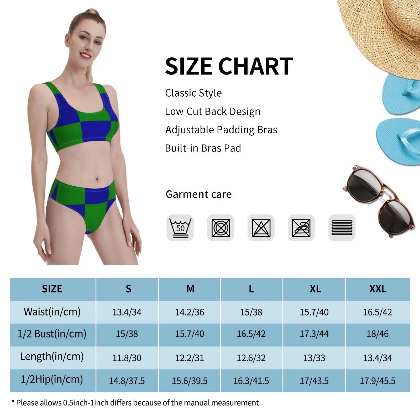 

Green & Blue 3 Swimsuit one piece Bikini Padded Football Athletic