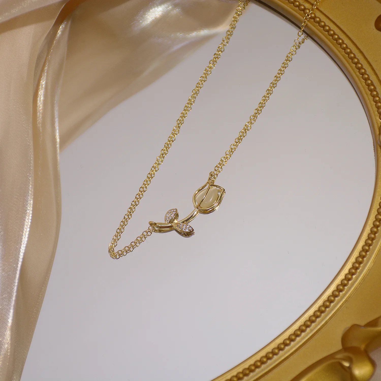 

Zircon Crystal Flower Choker Necklace Long Chain 14k Gold Pendant Necklaces For Women Fashion Statement Jewelry Gifts