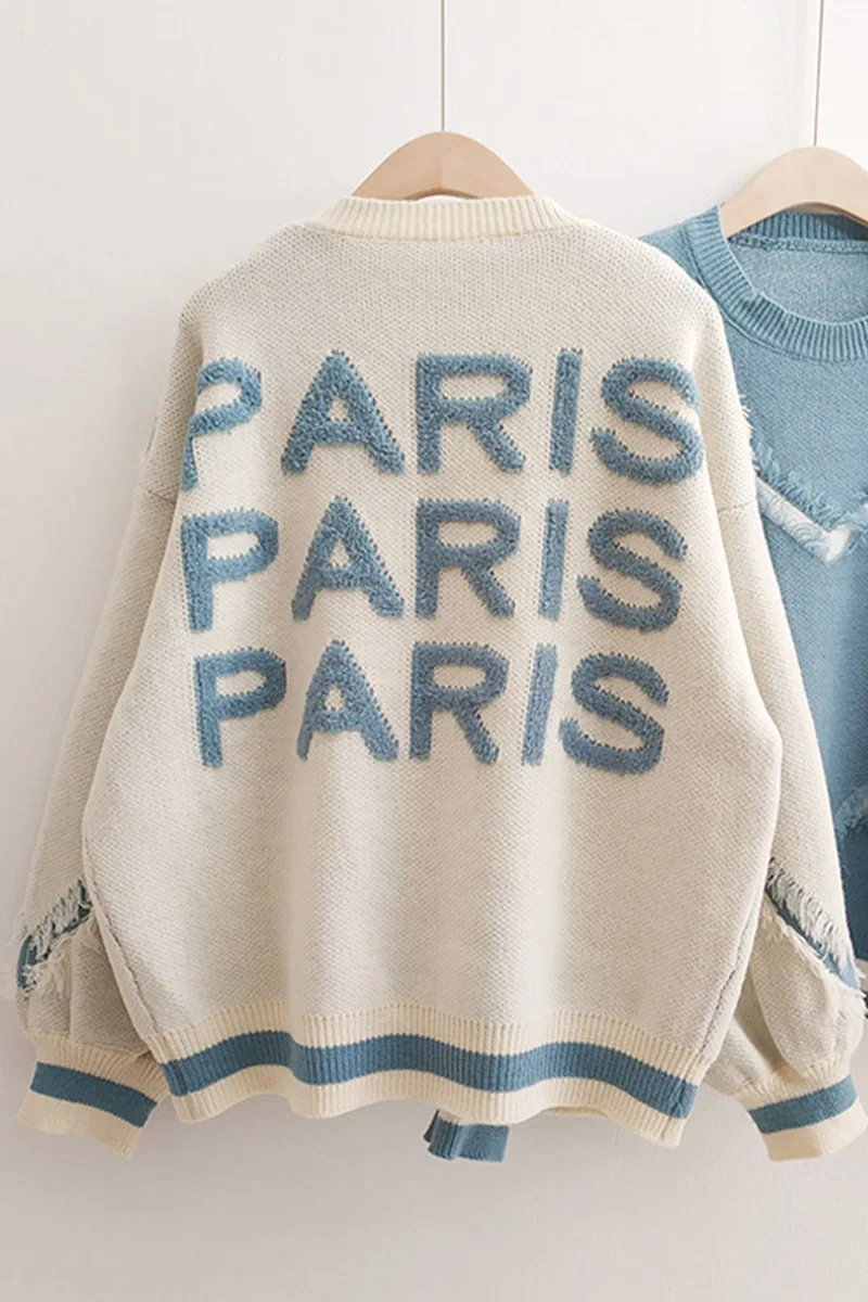 Женский свитер оверсайз Свободные корейские свитера и пуловеры большого размера