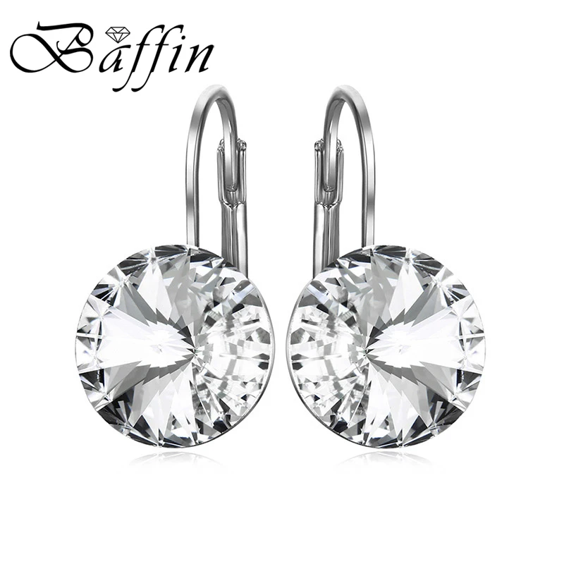 

Fashion Crystals from Austria Elements Drop Earring Silver Color Bella Round Dangle Earrings For Women Christmas Wedding Bijoux
