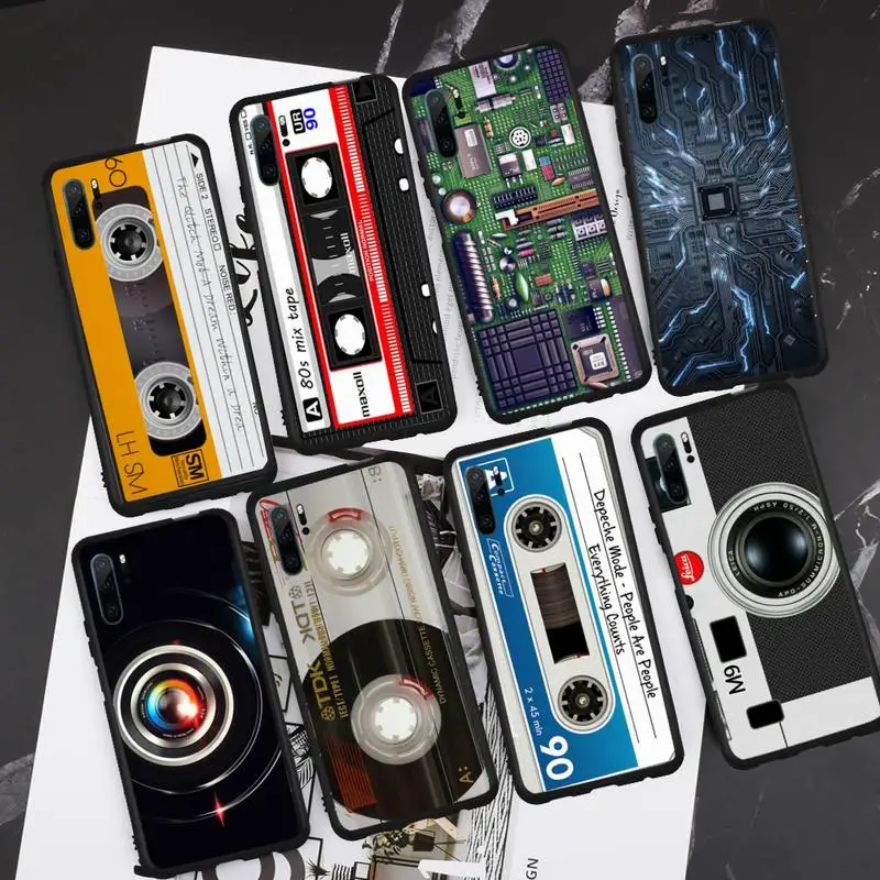 

Camera Cassette Music Phone Case For Huawei honor Mate P 9 10 20 30 40 Pro 10i 7 8 a x Lite nova 5t Funda Cover Shell