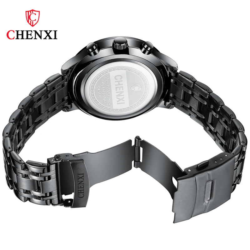 Часы мужские кварцевые с хронографом брендовые наручные из нержавеющей стали