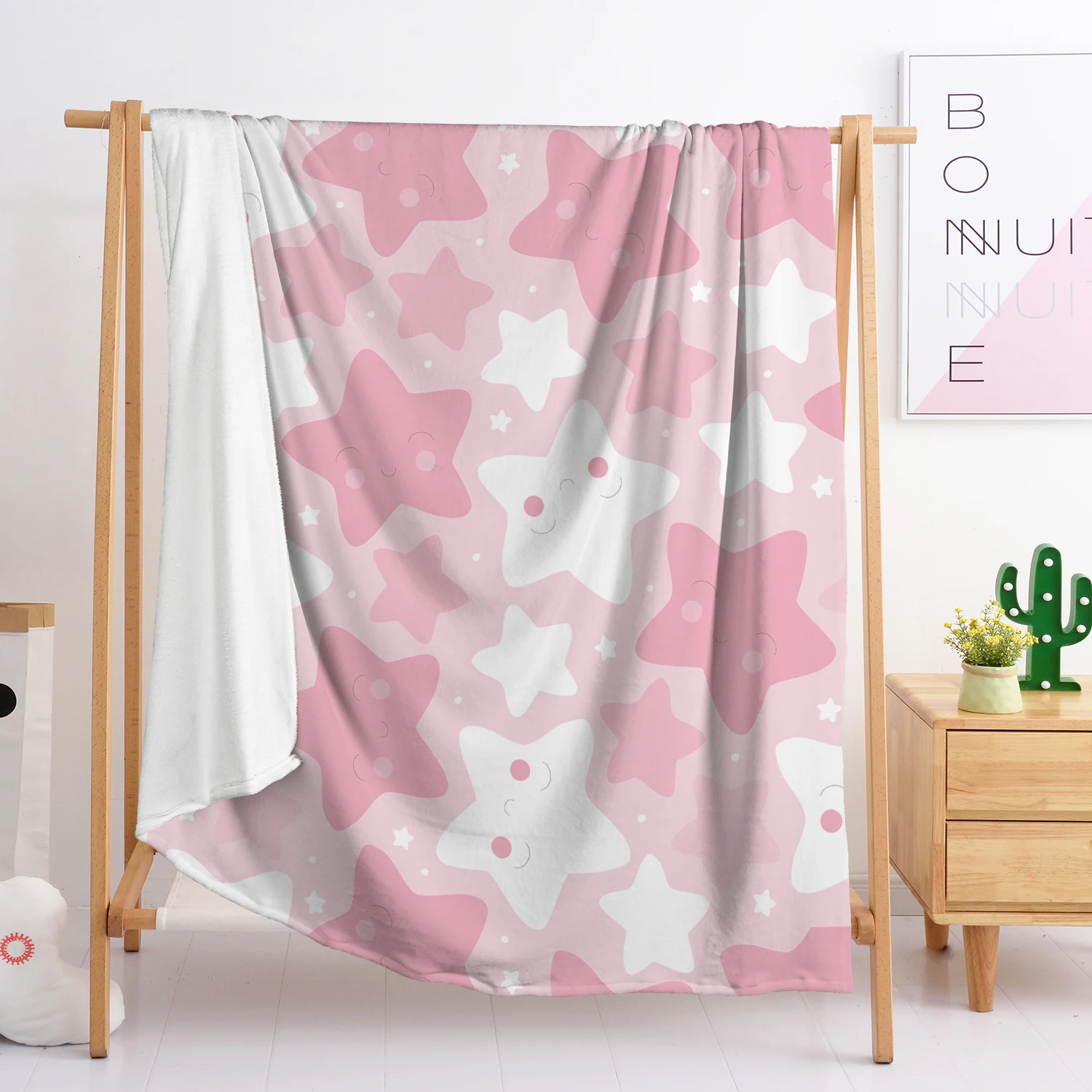 

3D Print Customize Colorful Stars Fashion Super Soft Blanket Adult Kids Girls For Living Room Bedroom Home Office Decor