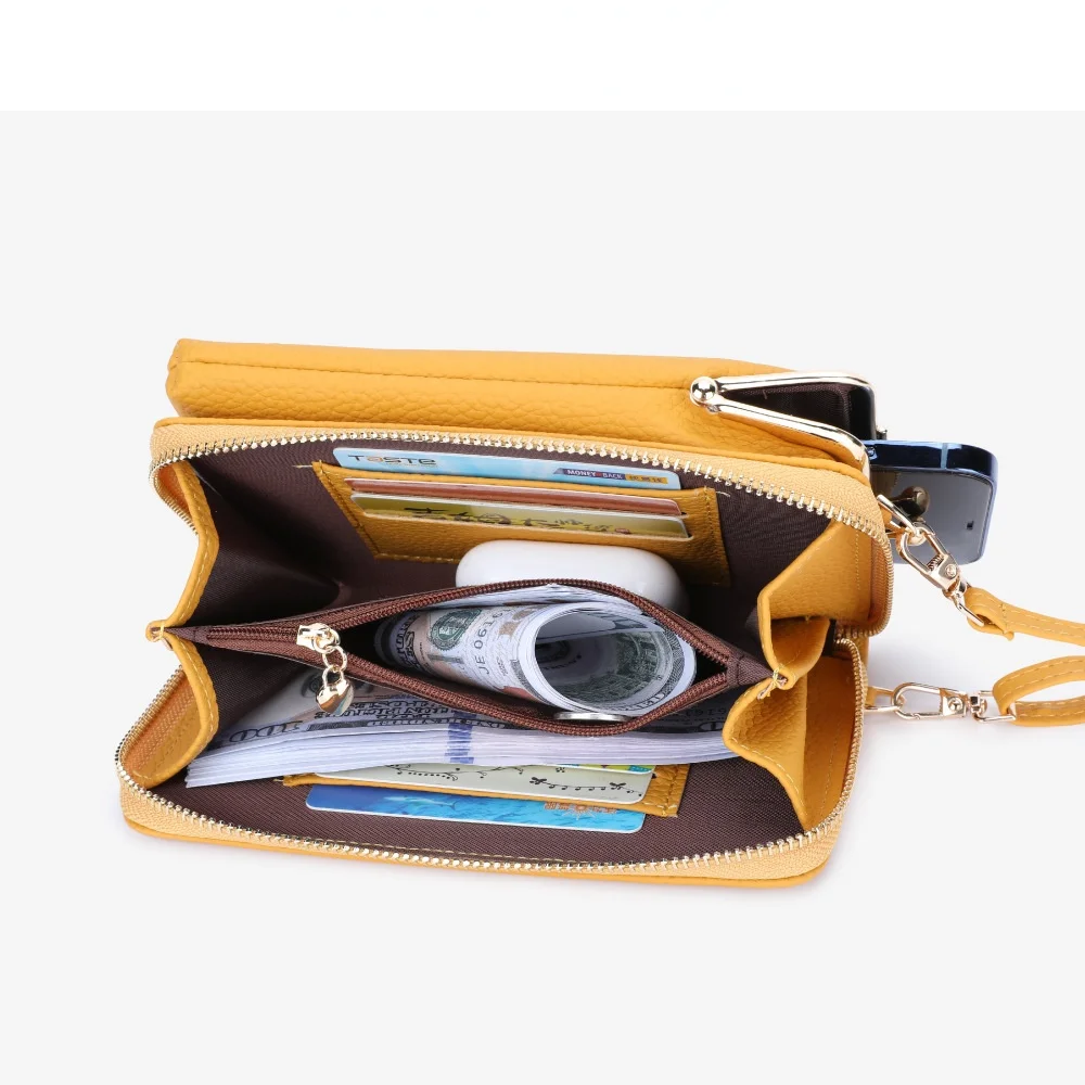 2021 Fashion Small Crossbody Bags Women Mini PU Split Leather Shoulder Messenger Bag For Girls Yellow Bolsas Ladies Phone Purse