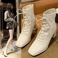 women martin boots fashion sexy black female modern booties 2021 autumn winter new ladies office career heeled shoes 7 5cm pumps