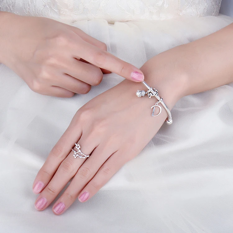 JewelryPalace море любви Осьминог кубического циркония 925 пробы Серебряного Бисера Шарм Fit Браслеты для Для женщин Новая горячая распродажа
