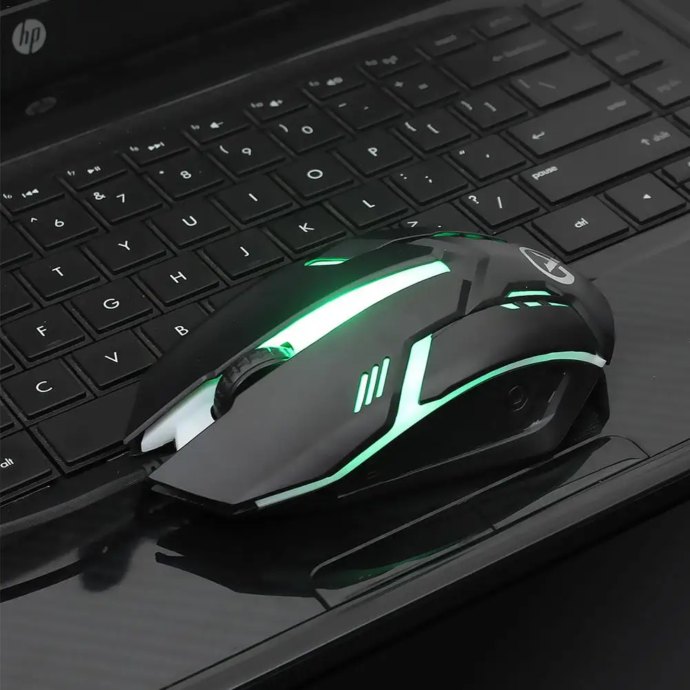 Красочная подсветка 2400 dpi игровая мышь эргономичная портативная с четырьмя кнопками компьютерная мышь клавиатура комбо Проводная usb-мышь
