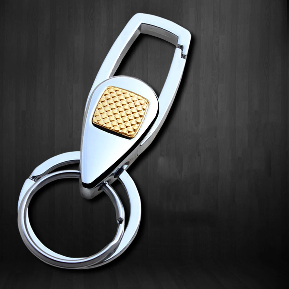 Stylish Men's Metal Double Ring Car Keychain Keyring Belt Bag Pendant Gift New | Украшения и аксессуары