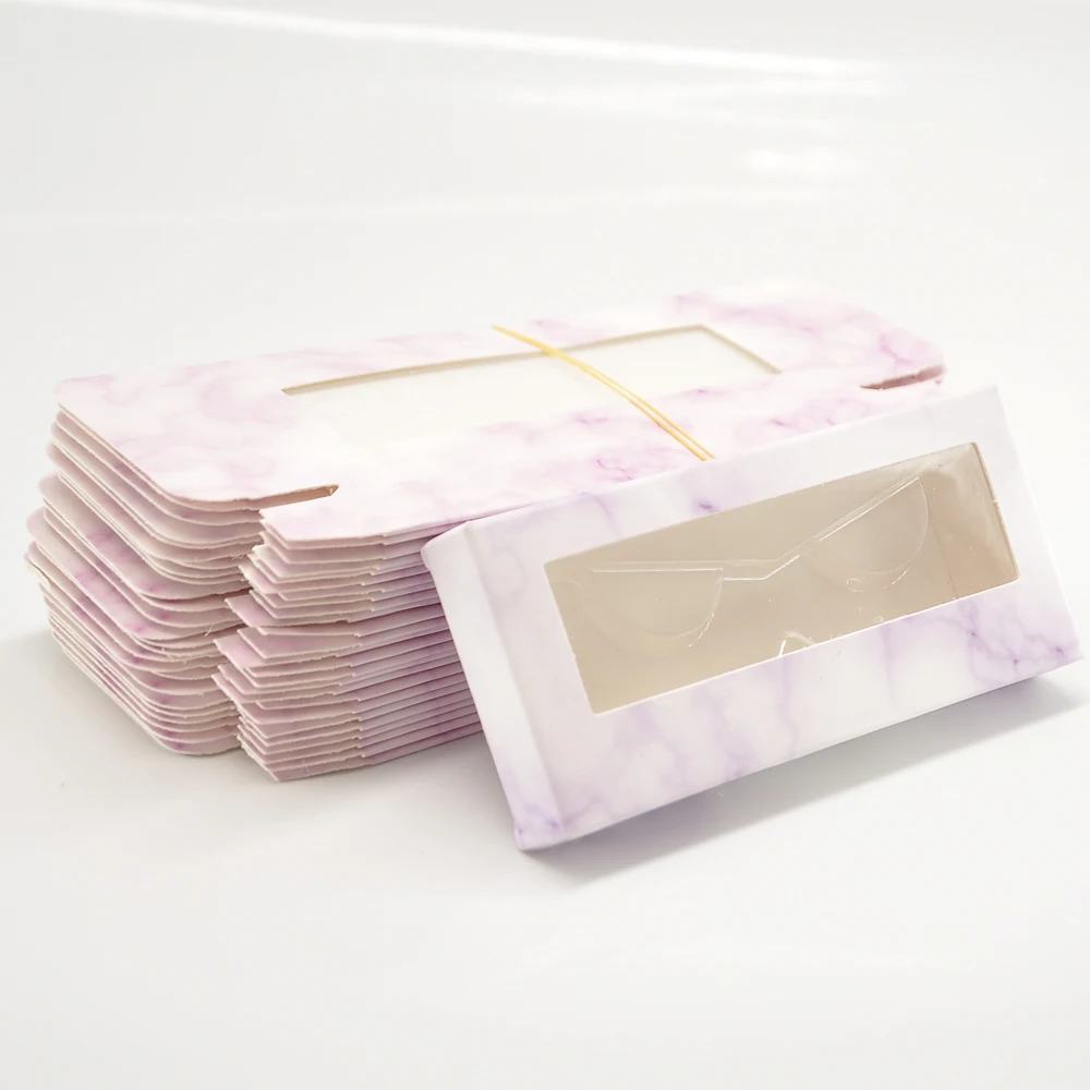 

Wholesale Eyelash Packaging Box Lash Boxes Package Custom Paper Box Marble Grey 25mm Mink Lashes Makeup Storage Case Vendors