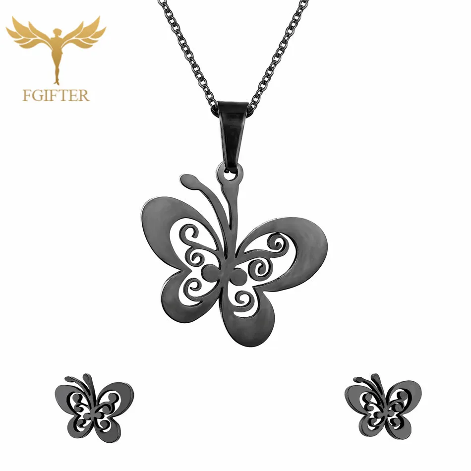 Jewelry Set Fgift, Детский комплект ювелирных изделий для девочек, серьги-гвоздики в виде лошади, ожерелье с подвеской, ювелирные изделия из нержавеющей стали, детский подарок - Окраска металла: Jewelry Set
