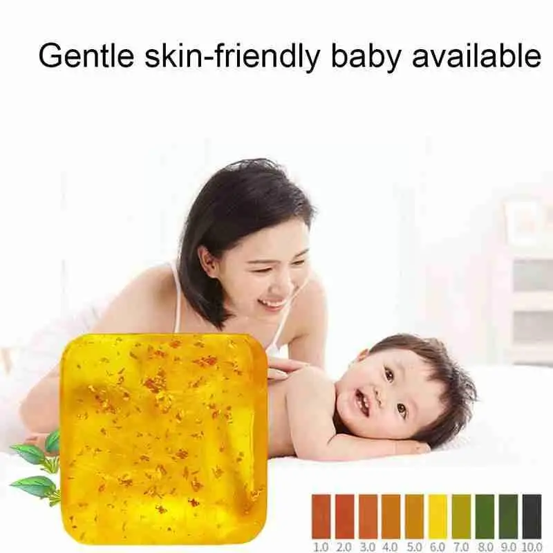 

120g Osmanthus Gold Leaf Handmade Soap Base Face Cleanser Brightening Cleansing Skin Whitening Pores Body Acne Remove Deep E1L5