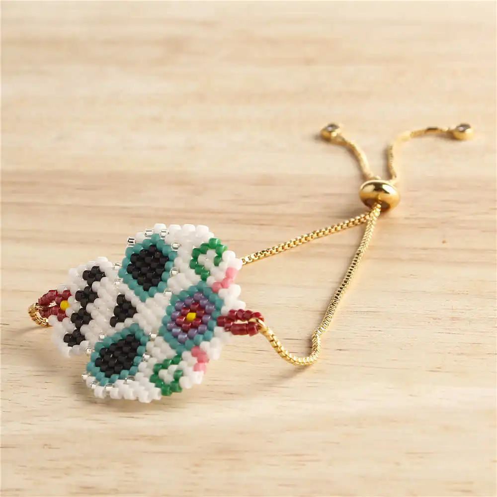 Go2boho Delica MIYUKI браслет мексиканский череп Pulseras Mujer Браслеты Женские Ювелирные изделия Etsy шикарная золотая цепочка из нержавеющей стали