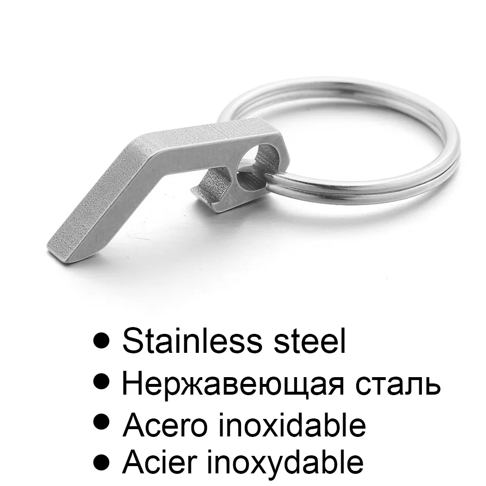 Stainless steel Чистая титановая открывашка для бутылок Брелоки мини-брелоки портативное наружное EDC Походное оборудование карманные инструменты для брелока K369 - Цвет: Stainless steel