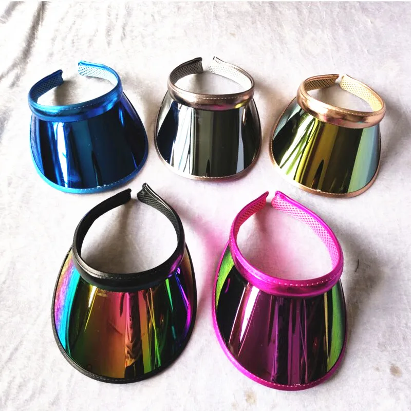 Шапки пляжные для мужчин и женщин блестящие Кепки из ПВХ с УФ защитой без