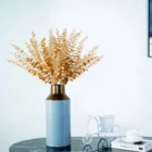 Искусственный цветок, однобутоньерка, 50 см, золотые, листья эвкалипта, свадебная дорожная Цветочная композиция, украшение для дома, сделай сам