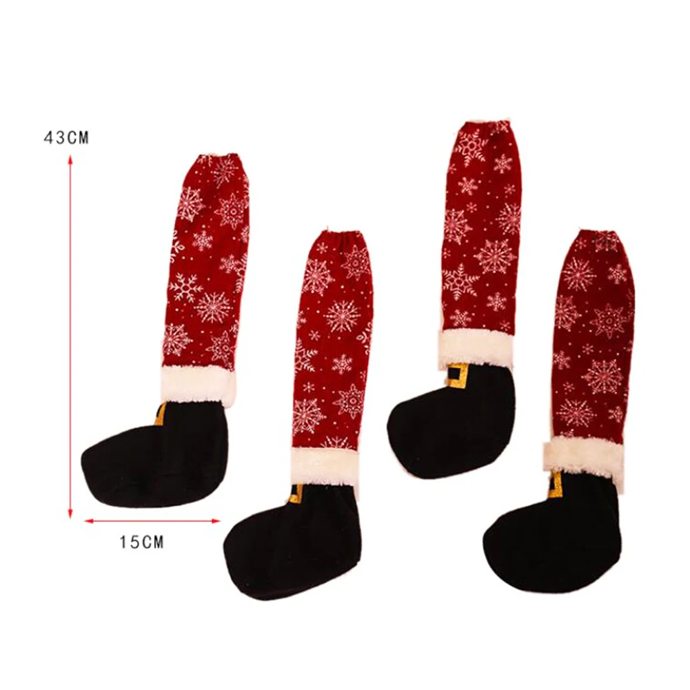 

1Pc Merry Christmas Snowflake Print Table Chair Leg Protective Cover Home Decor christmas decorations navidad 2020