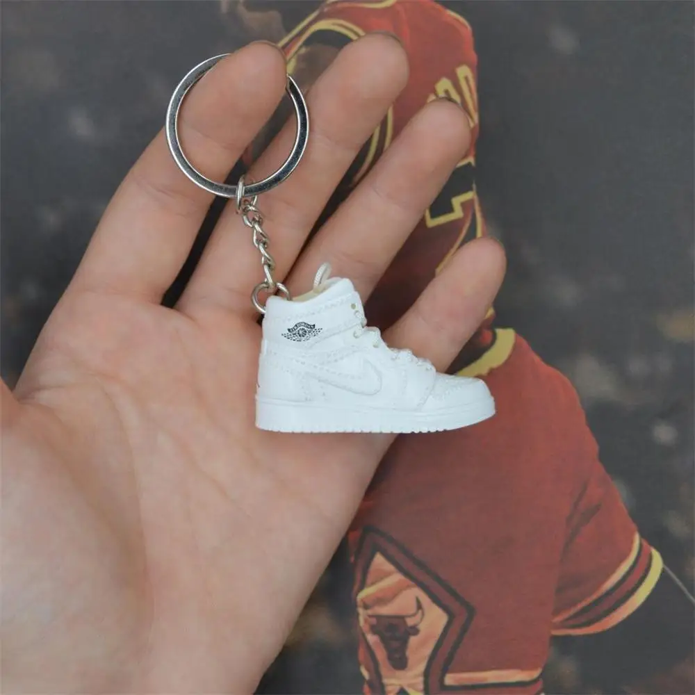 one shoe keychain Дропшиппинг aj1 offwhite Chicago Unc брелок в виде кроссовка Air Jordan 1 3D мини-кроссовки, закрытая спортивная обувь брелок в виде кроссовка s - Цвет: one shoe keychain