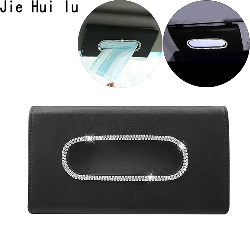 Кожаная Автомобильная салфетка солнцезащитный козырек стразы блестящая