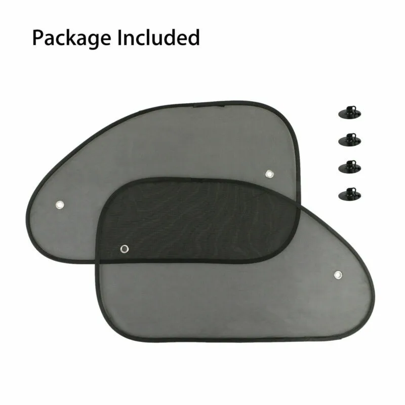 

Side 2 X Shade Screens. 4 X Suction Cups Block Car Cling Cover Rear Screen Shield