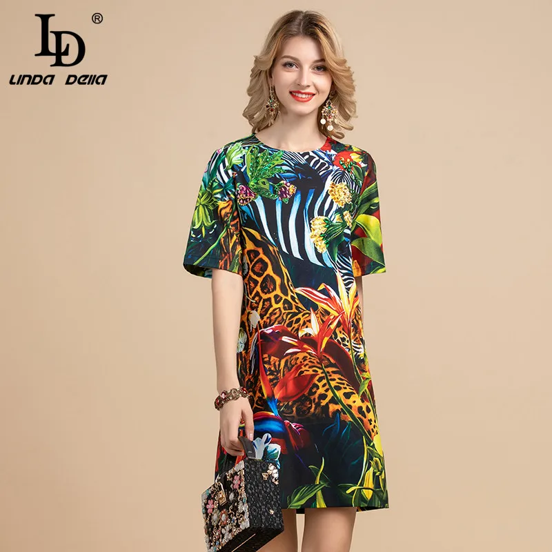 LD LINDA DELLA новинка 2021 летнее модное дизайнерское платье женские винтажные