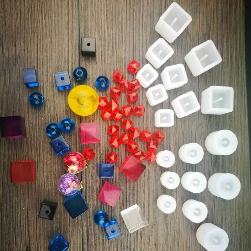 

6Pcs Round Square Silicone Mold Mould Casting Resin for Jewelry Pendant Bangle Bracelet Making Mold DIY Hand Craft Tool