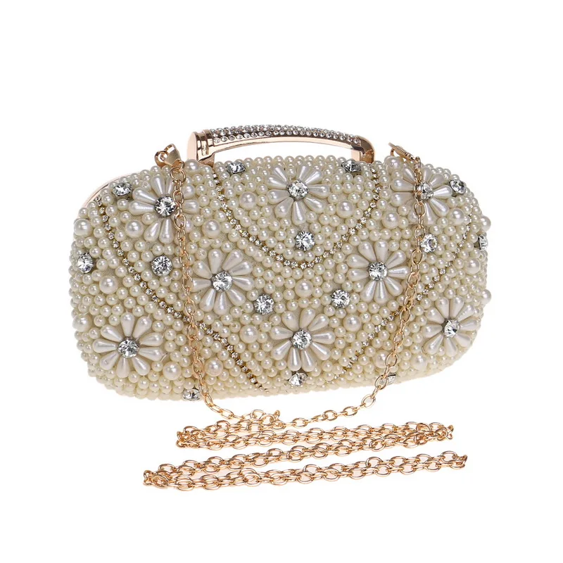 

Hot style dinner bag female European and American fashion banquet bag hand bag pearl evening package