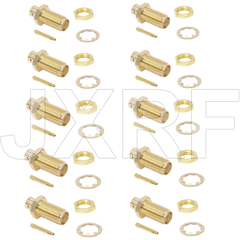 

Гнездовой разъем SMA для коаксиального кабеля RG402 RG141, 10 шт., JXRF, быстрая доставка