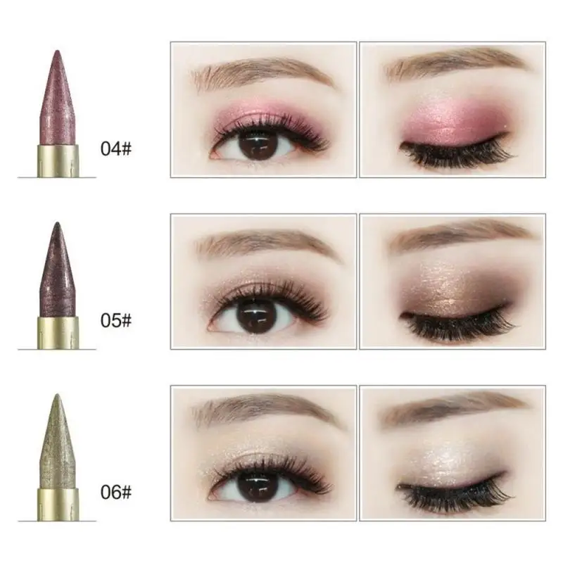 

Hot 2 In 1 Eye Makeup Pencil Metallic Cosmetic 6 Colors Liquid Eyeliner Eye Shadow Long Lasting Natural Eyes TSLM1