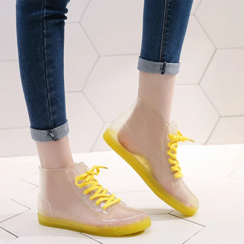 Женские резиновые сапоги Сезон весна-лето Повседневные на плоской подошве