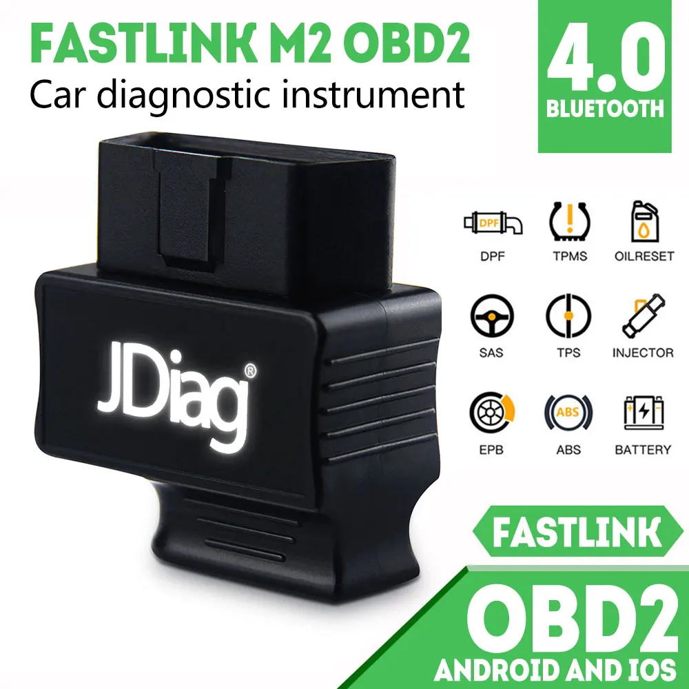 Сканер JDiag Faslink M2 Bluetooth 4 2 OBD2 сканер для проверки двигателя считыватель кодов