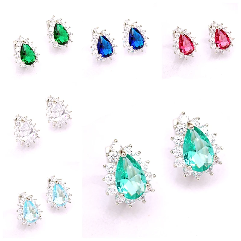 Капли воды цветы серьги в виде колец подарок для девочки белого золота Цвет