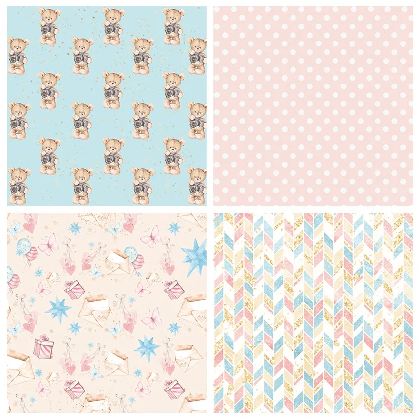 Маленький Медвежонок скрапбукинга бумажная упаковка из 24 листов ручной работы
