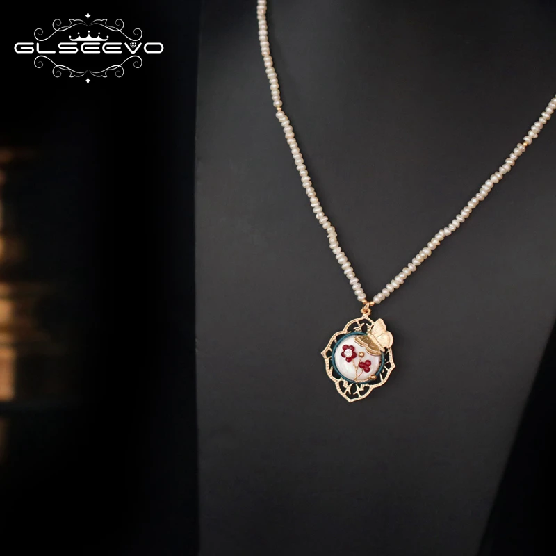 GLSEEVO натуральный жемчуг пресной воды кулон ожерелье для женщин Свадебные подарки