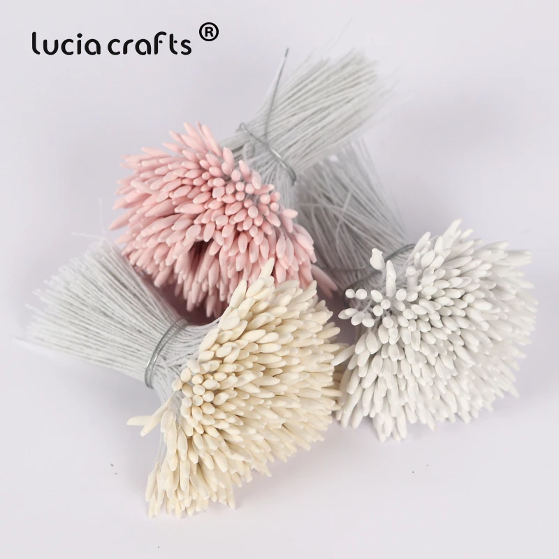Lucia crafts 288 шт 2 мм матовый белый одна голова цветок Stamen DIY Pistil торт Декор Ремесло C1201