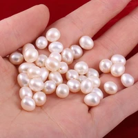natural freshwater pearl bead rice shape half hole loose beads for jewelry making diy necklace earring bracelet accessories