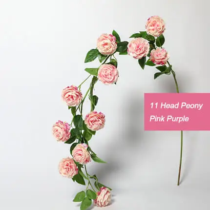 pink purple Искусственные цветы Xuanxiaotong, 1 шт., 145 см., голубой пион, 11 головок, розовые пионы, цветы, Виноградная лоза, для дома, вечерние, розы, украшения для сада - Цвет: pink purple