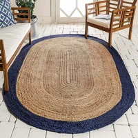 jute 100 natural oval handmade double sided modern living area carpet home living room decorative carpet